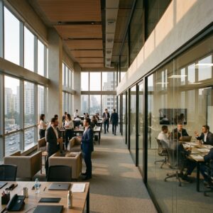 Vista ampla de um centro corporativo em São Paulo representando o ambiente de negócios e decisões do SEO Comercial para empresas